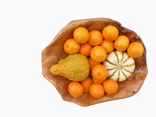 tangerines και διακοσμητικές κολοκύθες - Φωτογραφία, εικόνα