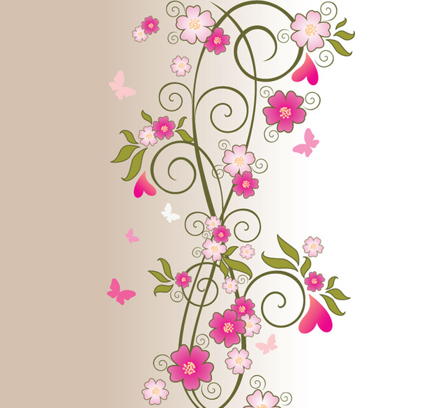 Beautiful floral border - Vector, afbeelding