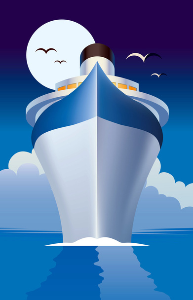 Круизное судно - круизный лайнер
 - Вектор,изображение