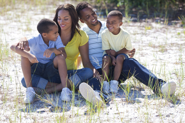 Happy African American Family Outside - Photo, Image