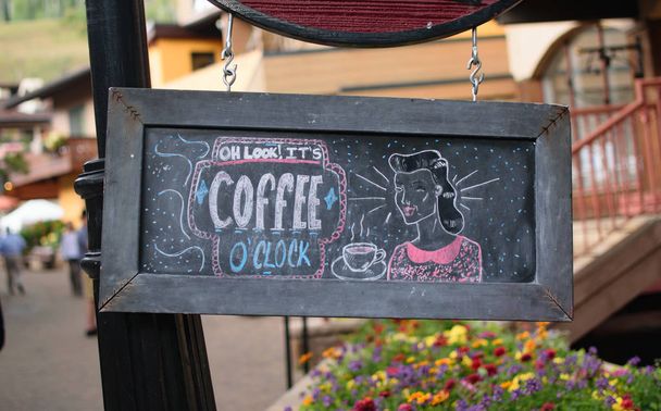 Módní kavárně podepsat káva Oclock - Fotografie, Obrázek