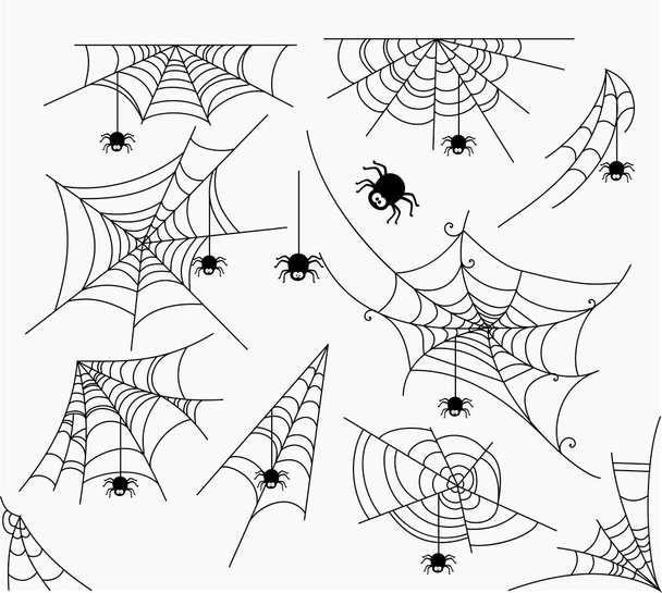 Spiderweb wektor ilustracja zestaw - Wektor, obraz