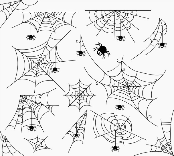 Spiderweb vektoros illusztráció készlet - Vektor, kép