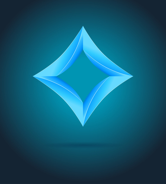 Abstract business design template. Shine blue 3d rhombus on dark background. Vector icon with place for your text. - ベクター画像