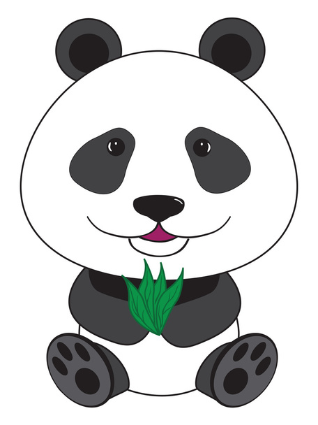 vektor rajzfilm illusztráció - ülő panda - Vektor, kép