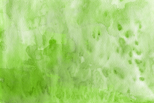 green watercolor paint on paper abstract background - Zdjęcie, obraz
