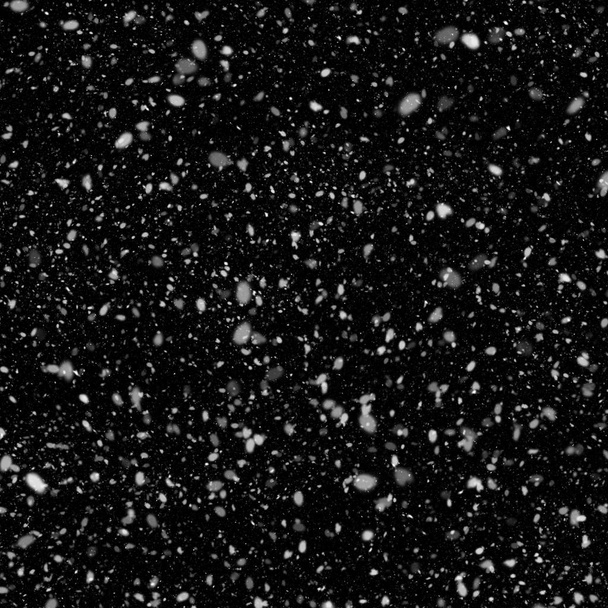 abstract wallpaper with falling snow on black background - Valokuva, kuva