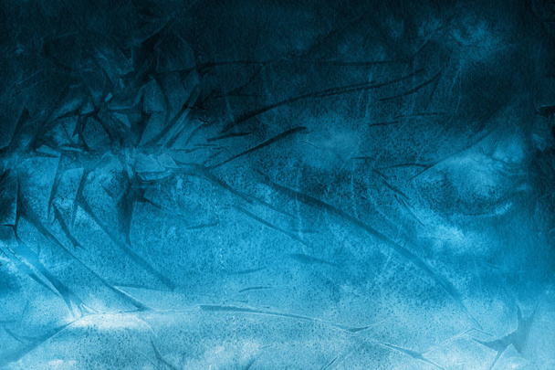 donker blauwe achtergrond met aquarel verf textuur - Foto, afbeelding