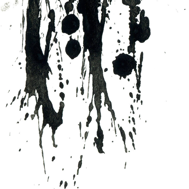 pintura preta abstrata espirra textura no fundo branco
 - Foto, Imagem