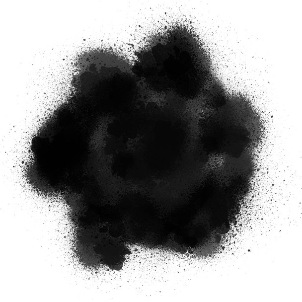 schwarze Sprühfarbe auf weißem Hintergrund - Foto, Bild