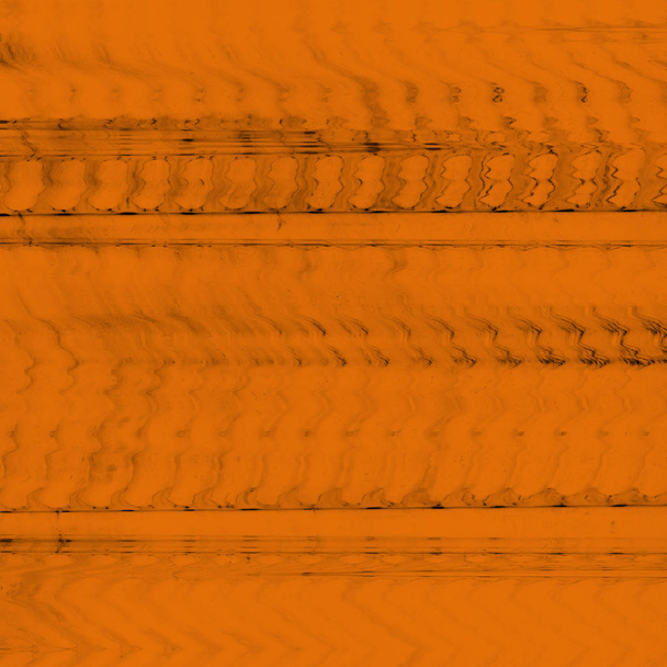 Abstract   digital screen glitch effect texture. Orange  and black - Photo, Image