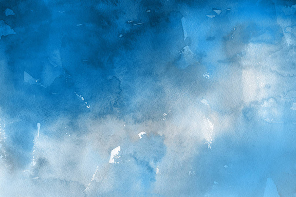 tinta aquarela azul sobre papel fundo abstrato
 - Foto, Imagem