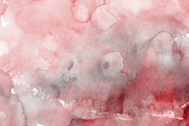 red watercolor paint on paper abstract background - Photo, Image