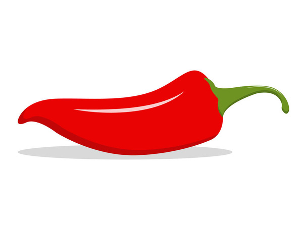Red hot natural chili pepper illustration. Design for grocery, culinary products, seasoning and spice package, recipe web site decoration, cooking book. Vector Icon - Vector, Image