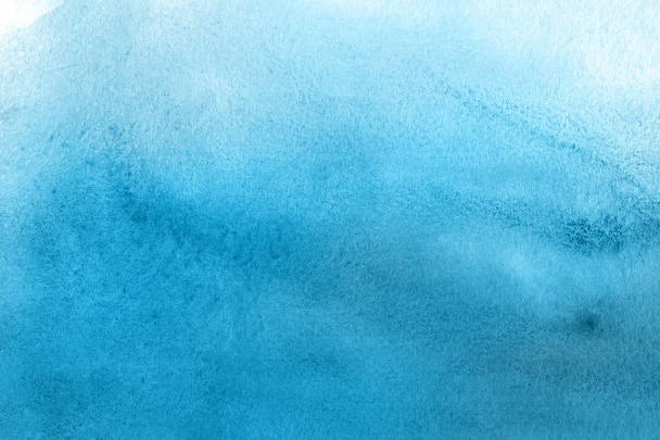blue background with watercolor paint texture - Photo, Image