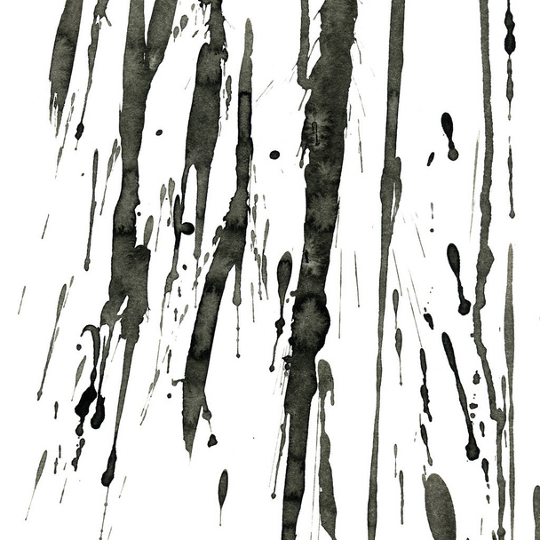 pintura negra abstracta salpica textura sobre fondo blanco
 - Foto, imagen