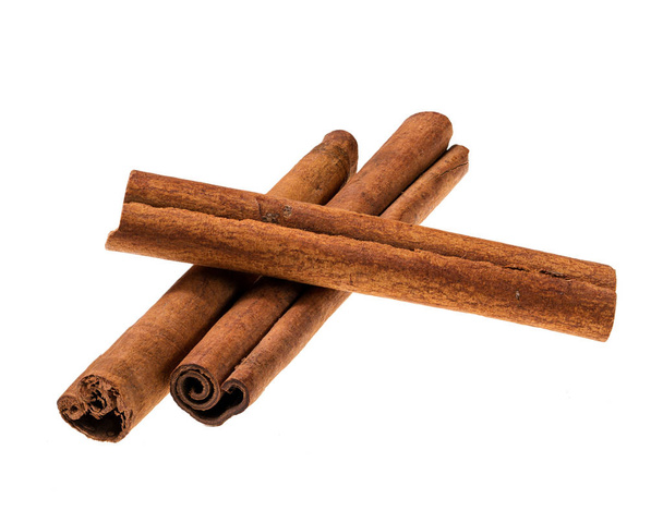 Cinnamon sticks  isolated on white background,macro shot - Photo, Image