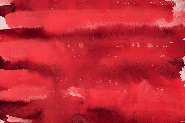 czerwona farba akwarela na papierze streszczenie tło - Zdjęcie, obraz
