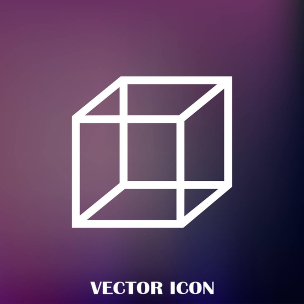 Isometric cube vector icon. 3D square sign. Box symbol - Vector, Image