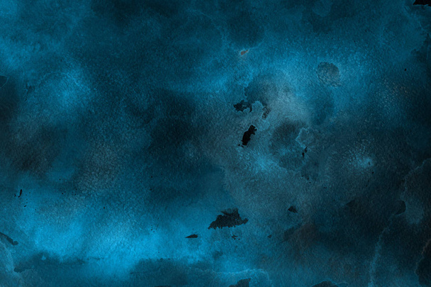 blue watercolor paint on paper abstract background - Fotó, kép