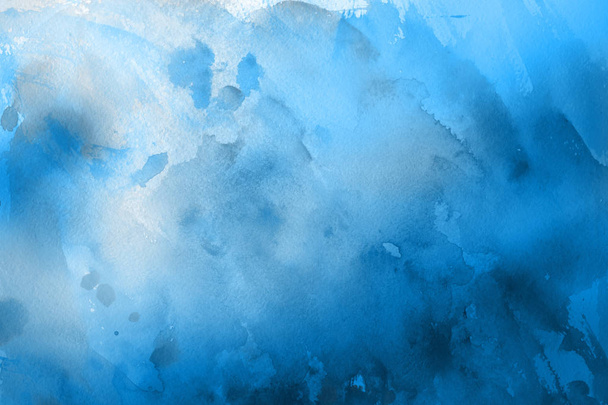 синий акварель краски на бумажном абстрактном фоне
 - Фото, изображение