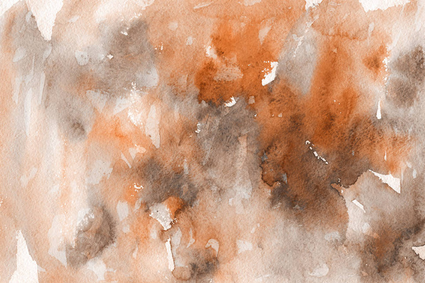 orange watercolor paint on paper abstract background - 写真・画像