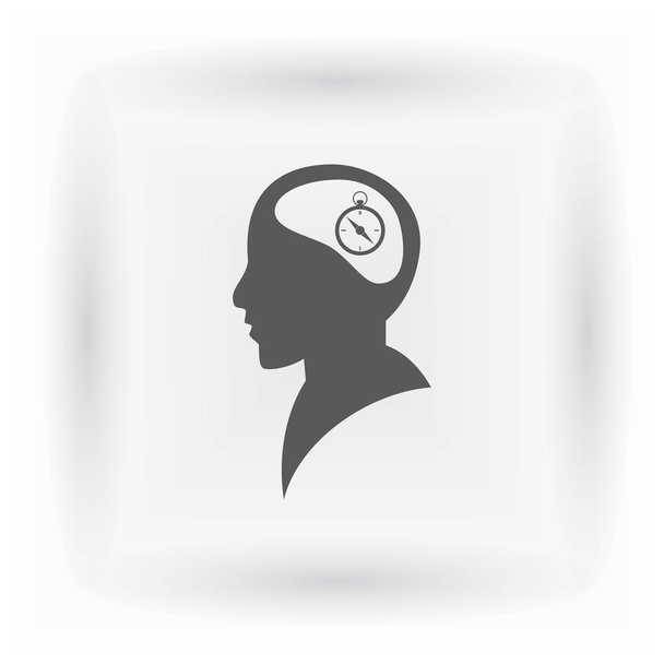 Ανθρώπινο κεφάλι στη σιλουέτα με πυξίδα rose σημάδι, εικονογράφηση διάνυσμα - Διάνυσμα, εικόνα
