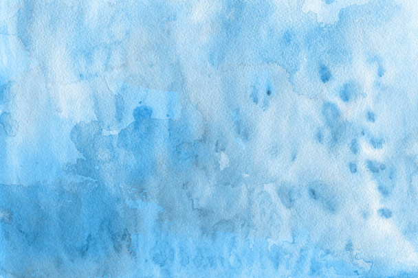 blue watercolor paint on paper abstract background - Fotoğraf, Görsel