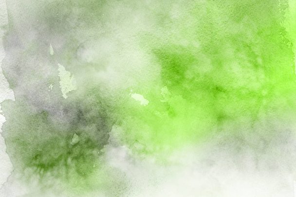 zelená barva akvarel na papíře abstraktní pozadí - Fotografie, Obrázek