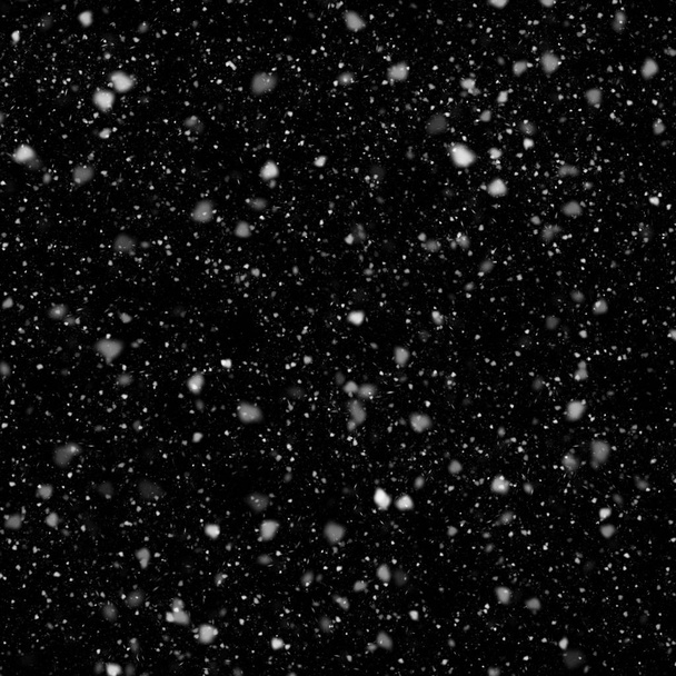 abstract achtergrond met dalende sneeuw op zwarte achtergrond - Foto, afbeelding