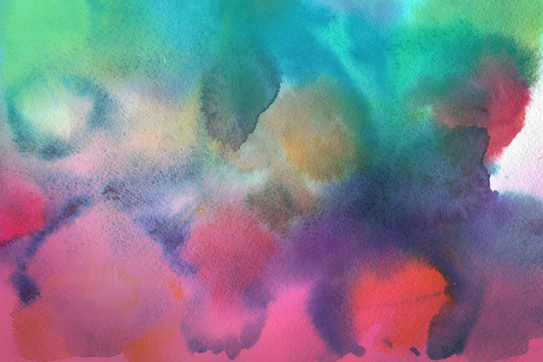 kleurrijke aquarel verf op abstracte achtergrond van papier - Foto, afbeelding