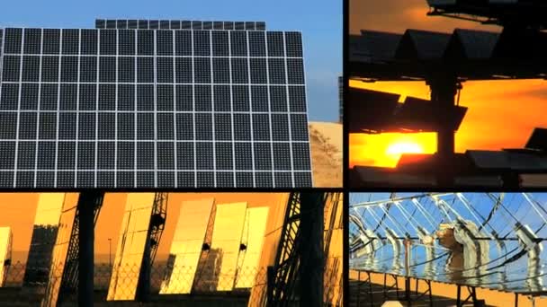 Montage of Solar Energy Panels - Πλάνα, βίντεο
