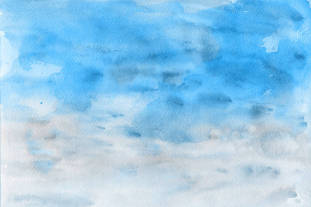 blue watercolor paint on paper abstract background - Foto, immagini