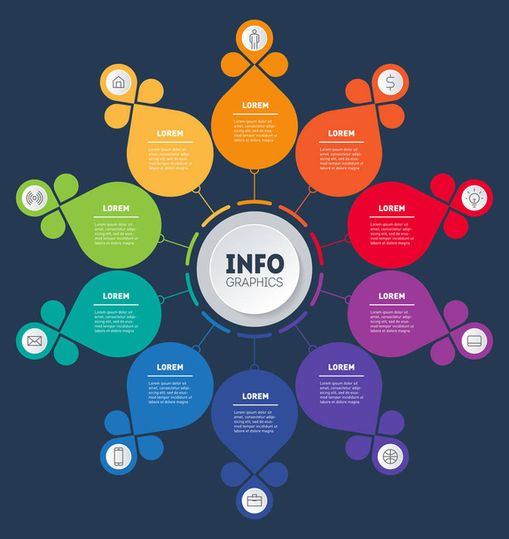 Business presentation concept with options. Vector infographic of technology or education process with steps. Web Template of tree, info chart or diagram with icons. - Vettoriali, immagini