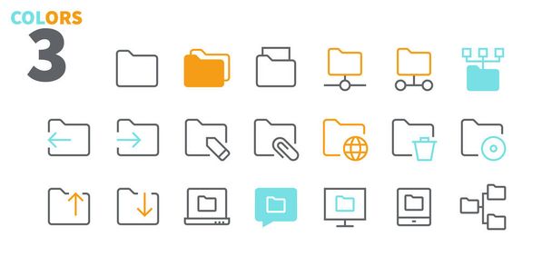 Folder UI Thin Line Icons for Web Graphics and Apps with Editable Stroke. - Vector, Image