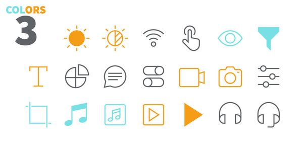 Settings UI Thin Line Icons for Web Graphics and Apps with Editable Stroke. - Vector, Image