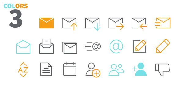 Iconos de línea delgada de interfaz de usuario de correo electrónico para gráficos web y aplicaciones con trazo editable
. - Vector, imagen