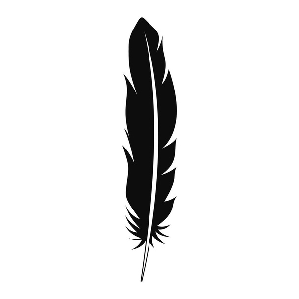 Floating feather icon, simple style - Vector, Image