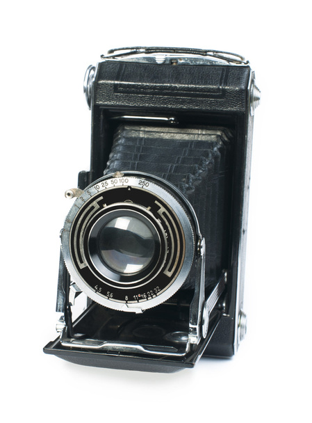 Old vintage camera white isolated - Foto, Imagen