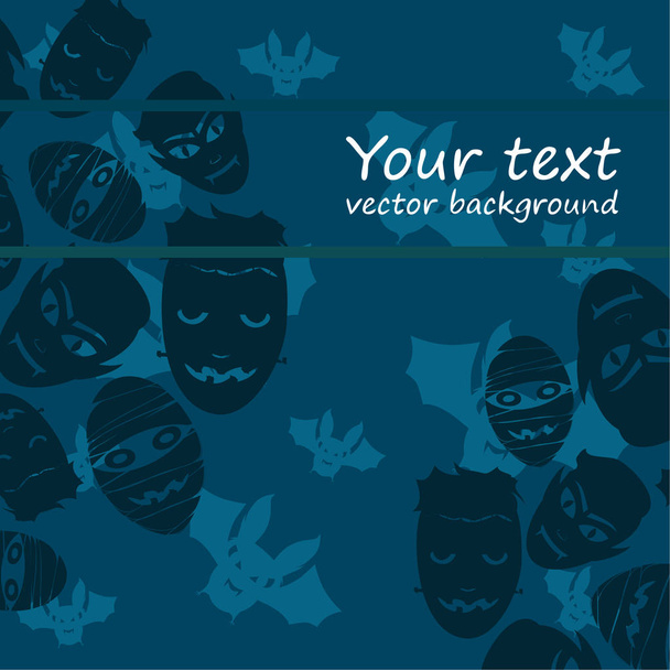 Halloween monsters and bats. Vector illustration. Card - Wektor, obraz
