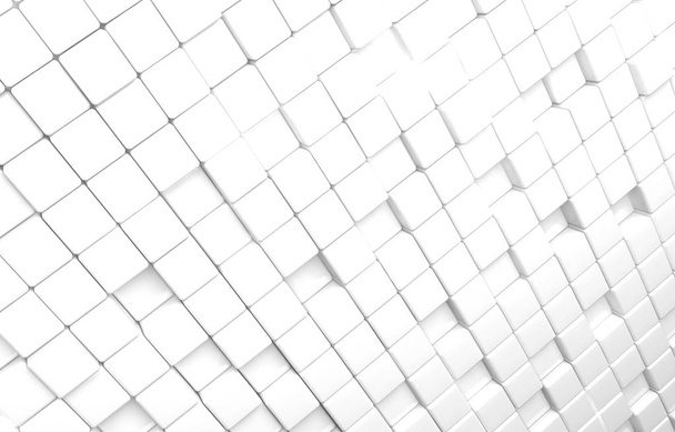Abstracte geometrische vorm van witte blokjes 3d render achtergrond - Foto, afbeelding