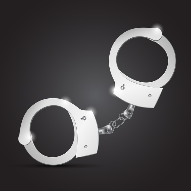 Vector illustration of metal handcuffs. - Vector, Image