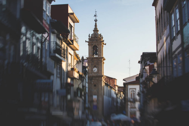 Streets in the historical old town center of Braga, Portugal, Norte region, summer evening - Φωτογραφία, εικόνα
