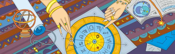 Astrology Prognostication Banner - Vector, Image
