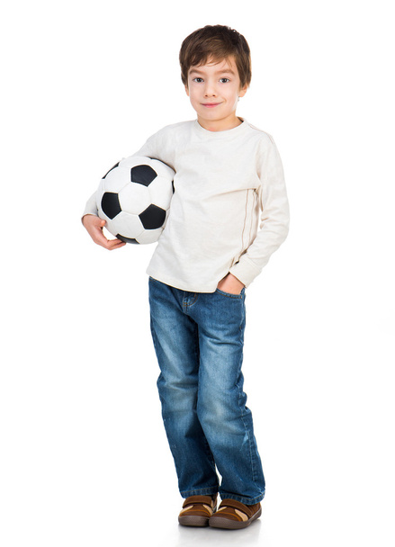 Little boy playing soccer ball - Фото, зображення