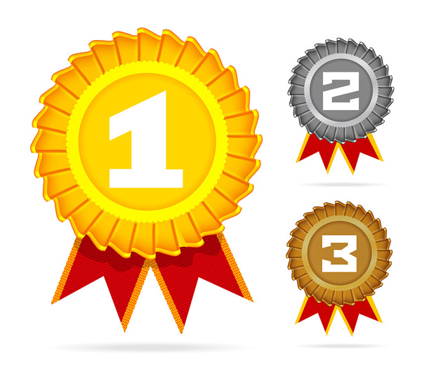 Gold, silver and bronze awards. - Vector, afbeelding