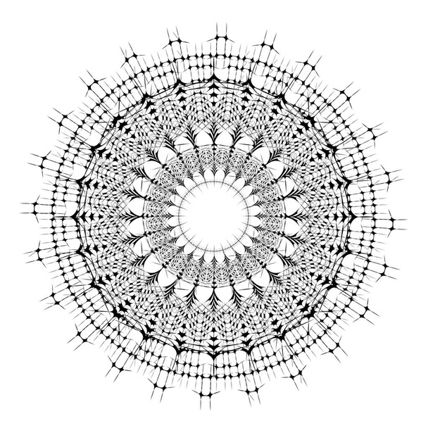 Futurisztikus Mandala - mandalák váltak egy általános kifejezés, a diagram, diagram vagy geometriai minta, amely képviseli a kozmosz, metafizikai vagy szimbolikusan; egy mikrokozmosza a világegyetem. - Vektor, kép