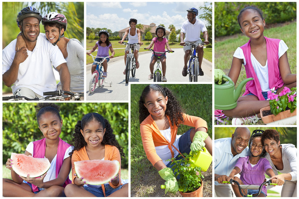 Montaasi nuorten terveiden Afrikkalainen Amerikkalainen perhe elämäntapa
 - Valokuva, kuva