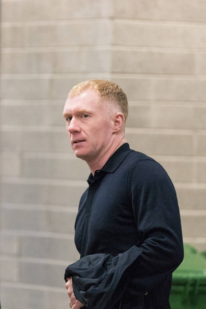 September 25th, 2018, Cork, Ireland - Paul Scholes at the mixed zone at Pairc Ui Chaoimh after the Liam Miller Tribute match between Ireland and Celtic XI vs Manchester United XI. - Foto, Bild