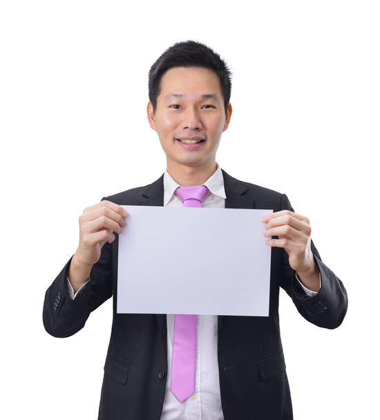 Asian businessman hold with white card board - Foto, immagini